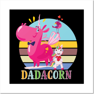 Funny Dadacorn Shirt Unicorn Lover Dad Gift Posters and Art